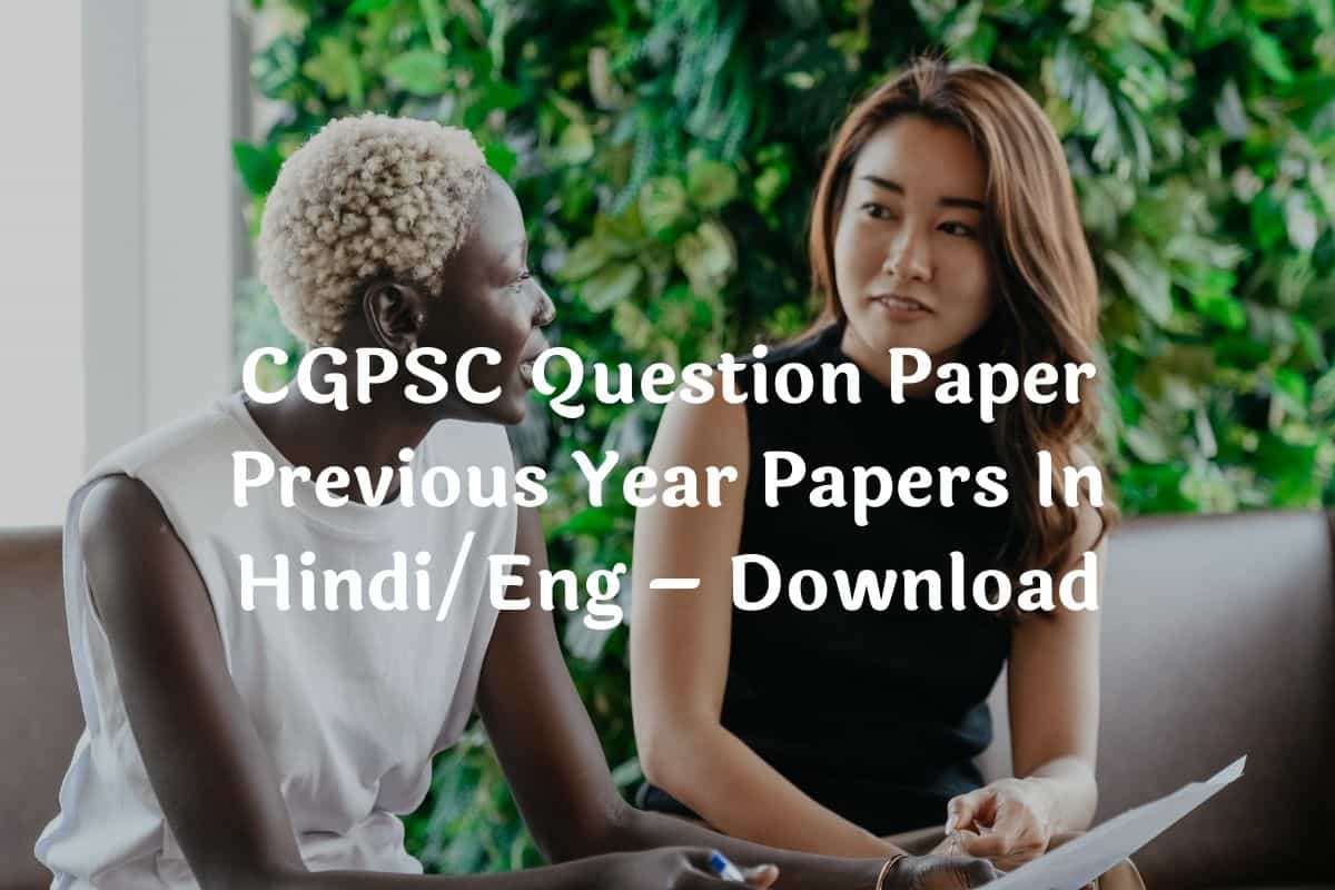 CGPSC Question Paper