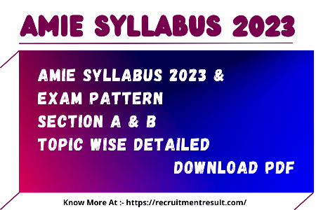AMIE Syllabus 2023