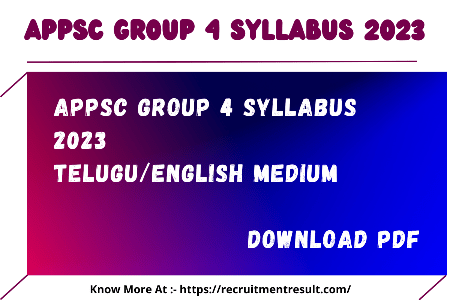 APPSC Group 4 Syllabus 2023