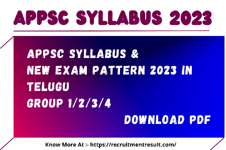 APPSC Syllabus 2023