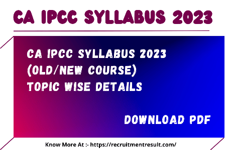 CA IPCC Syllabus 2023