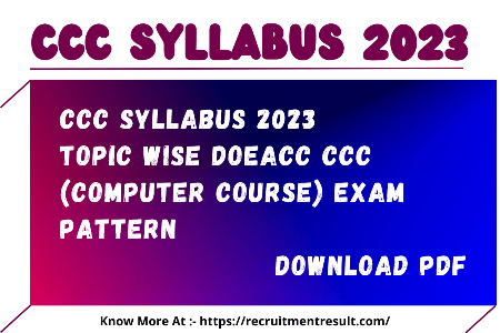 CCC Syllabus 2023