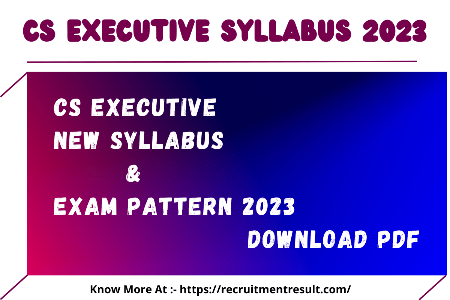 CS Executive Syllabus 2023