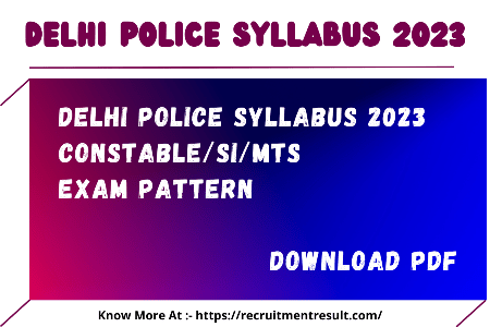Delhi Police Syllabus 2023