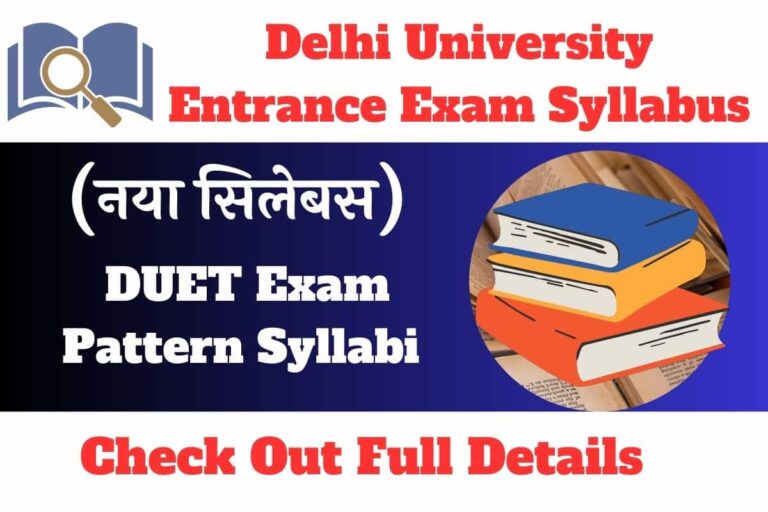 Delhi University Entrance Exam Syllabus 2023 DUET Exam Pattern Syllabi