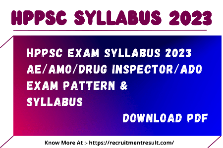 HPPSC Syllabus 2023