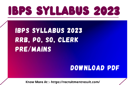 IBPS Syllabus 2023
