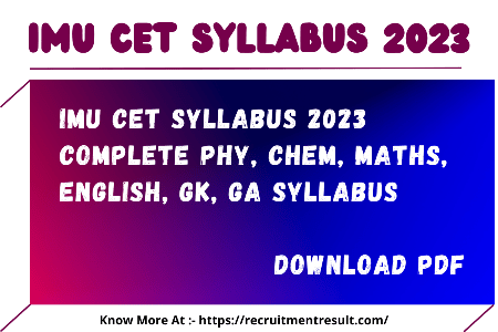 IMU CET Syllabus 2023
