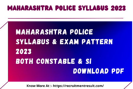 Maharashtra Police Syllabus 2023