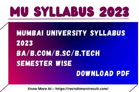 Mumbai University Syllabus 2023