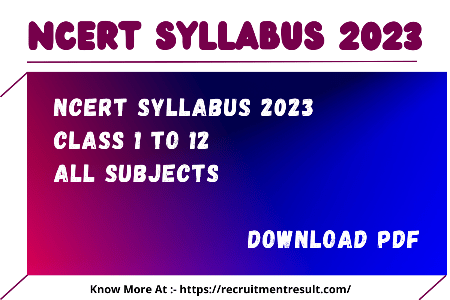 NCERT Syllabus 2023
