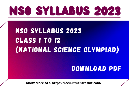 NSO Syllabus 2023 