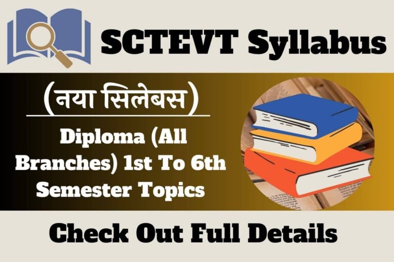 SCTEVT Syllabus 2023 For Diploma All Branches 1st To 6th Semester Topics