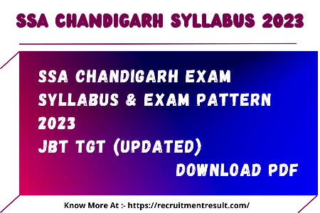 SSA Chandigarh Syllabus 2023