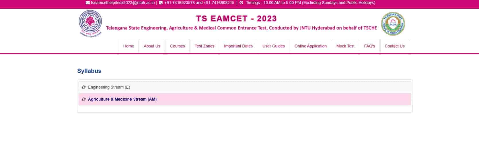 TS EAMCET Syllabus 2024 Physics/Chemistry/Maths Exam Pattern Download Pdf