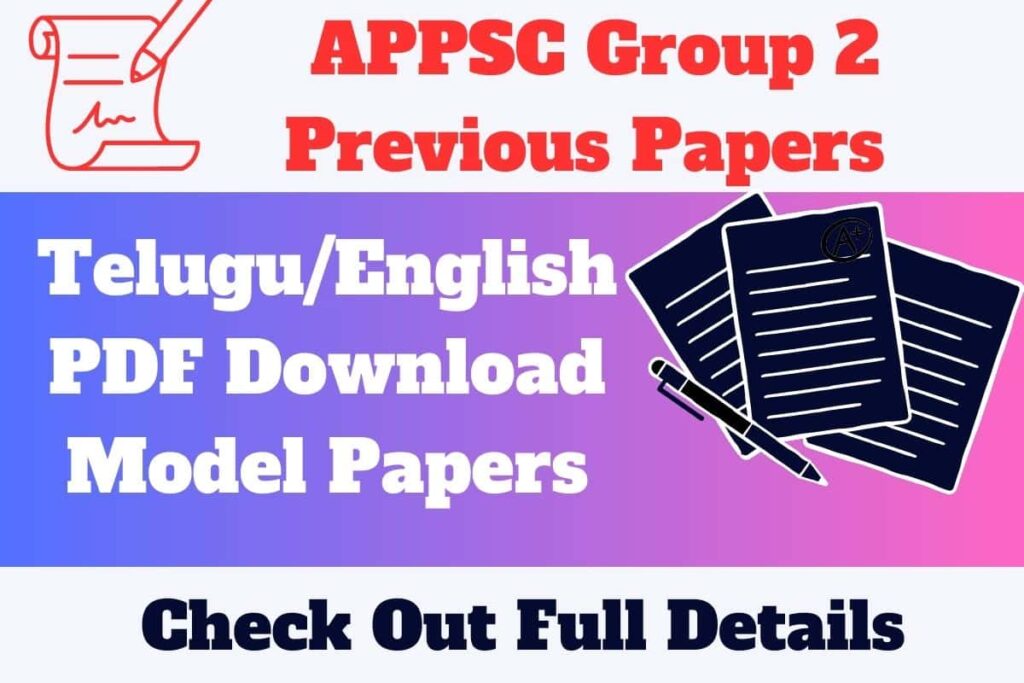 APPSC Group 2 Previous Papers In Telugu/English PDF Download Model Papers