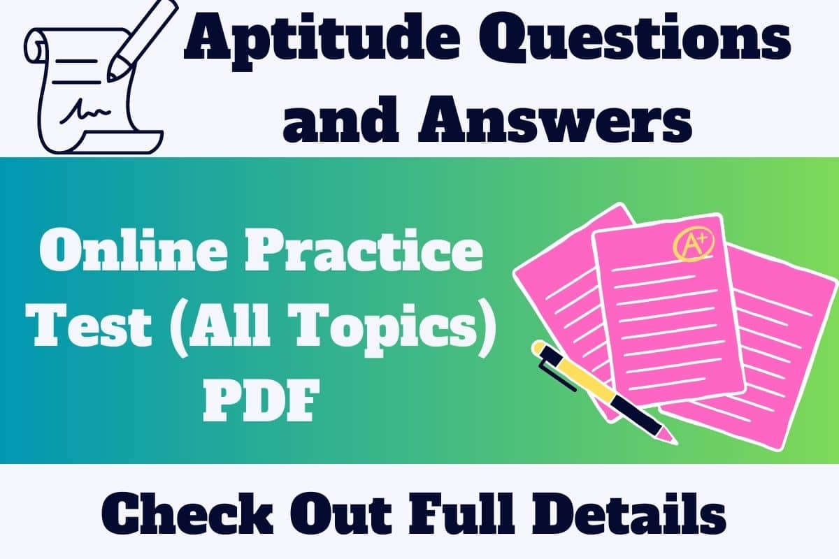 Aptitude Questions And Answers Online Practice Test All Topics PDF 2023