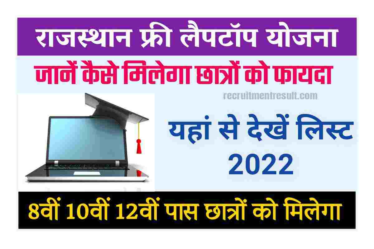 Rajasthan Free Laptop Yojana 2022