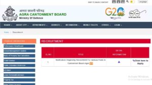 Agra Cantt Recruitment 2023