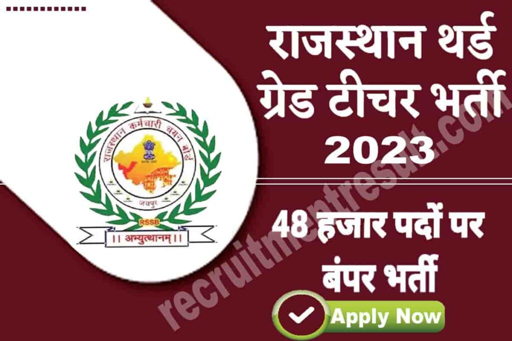 Rajasthan 3rd Grade Teacher Recruitment 2023