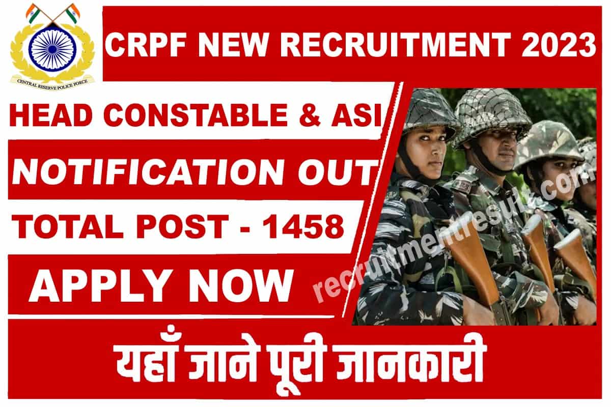 CRPF ASI and Head Constable Recruitment