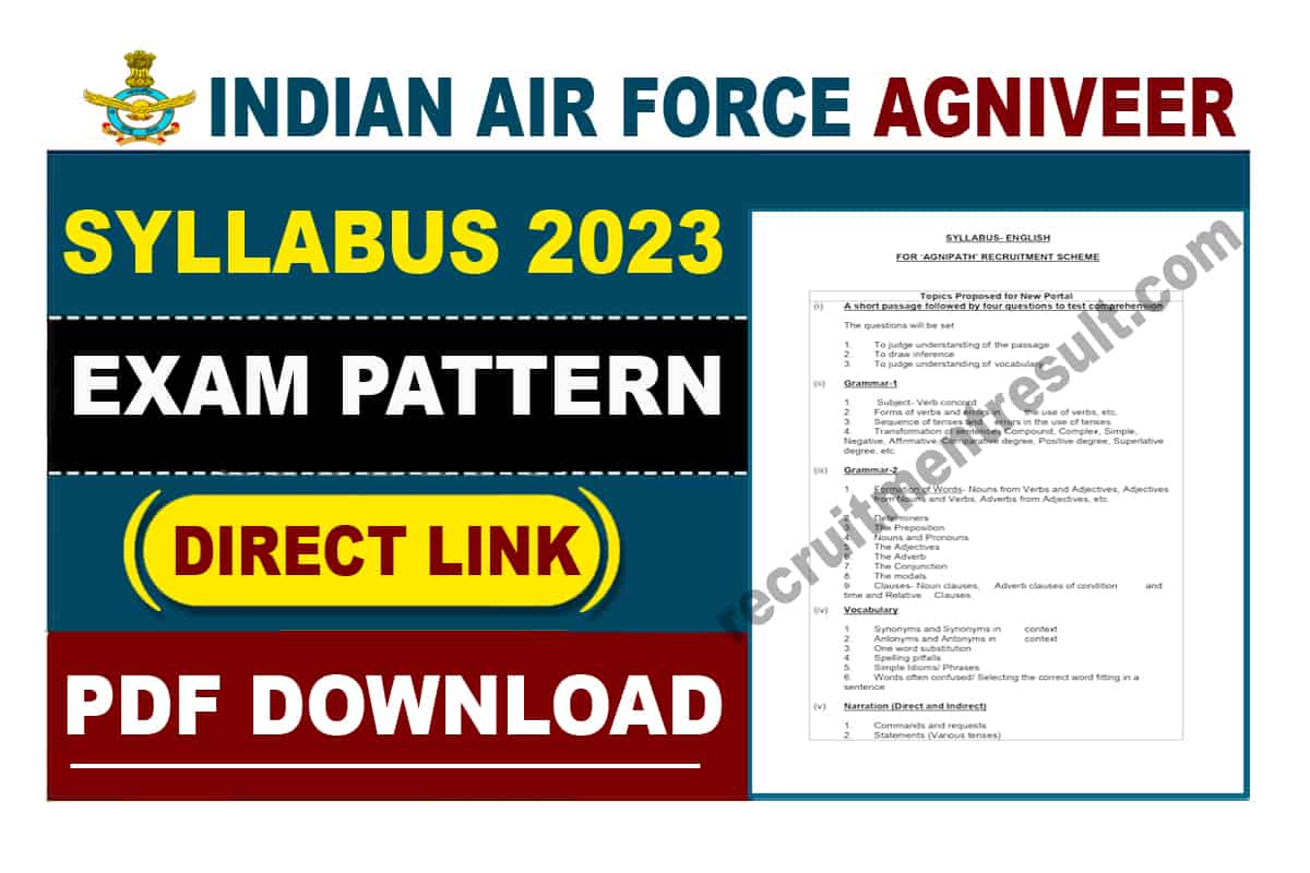 Indian Air Force Agniveer Syllabus 2023: