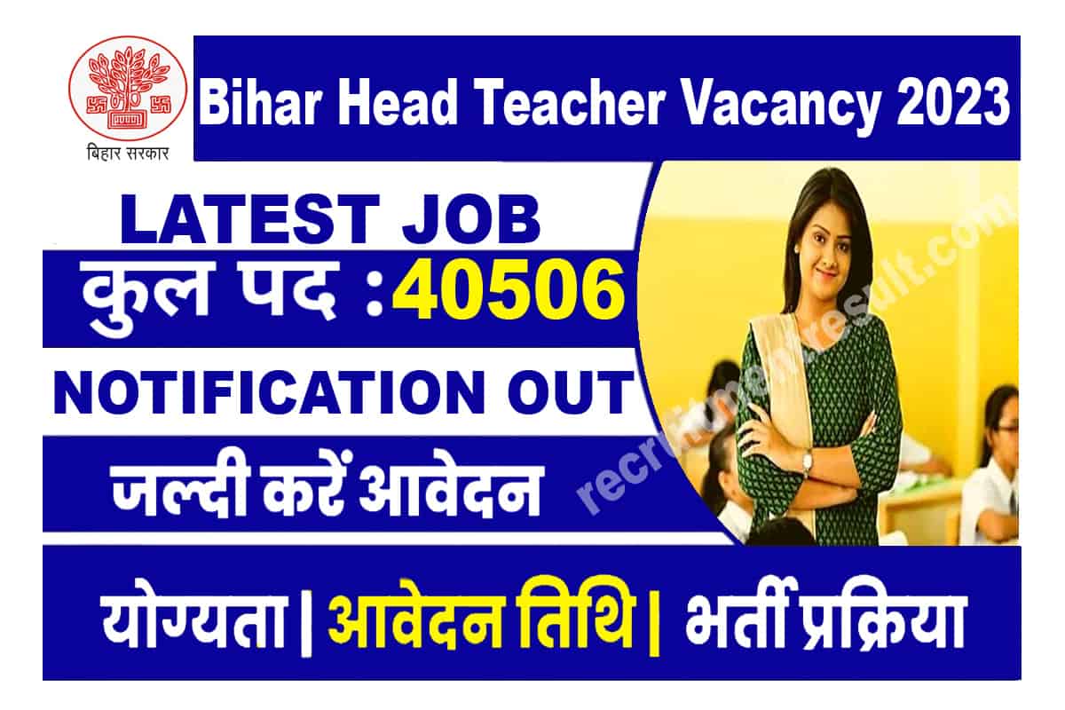 Bihar Head Teacher Vacancy 2023