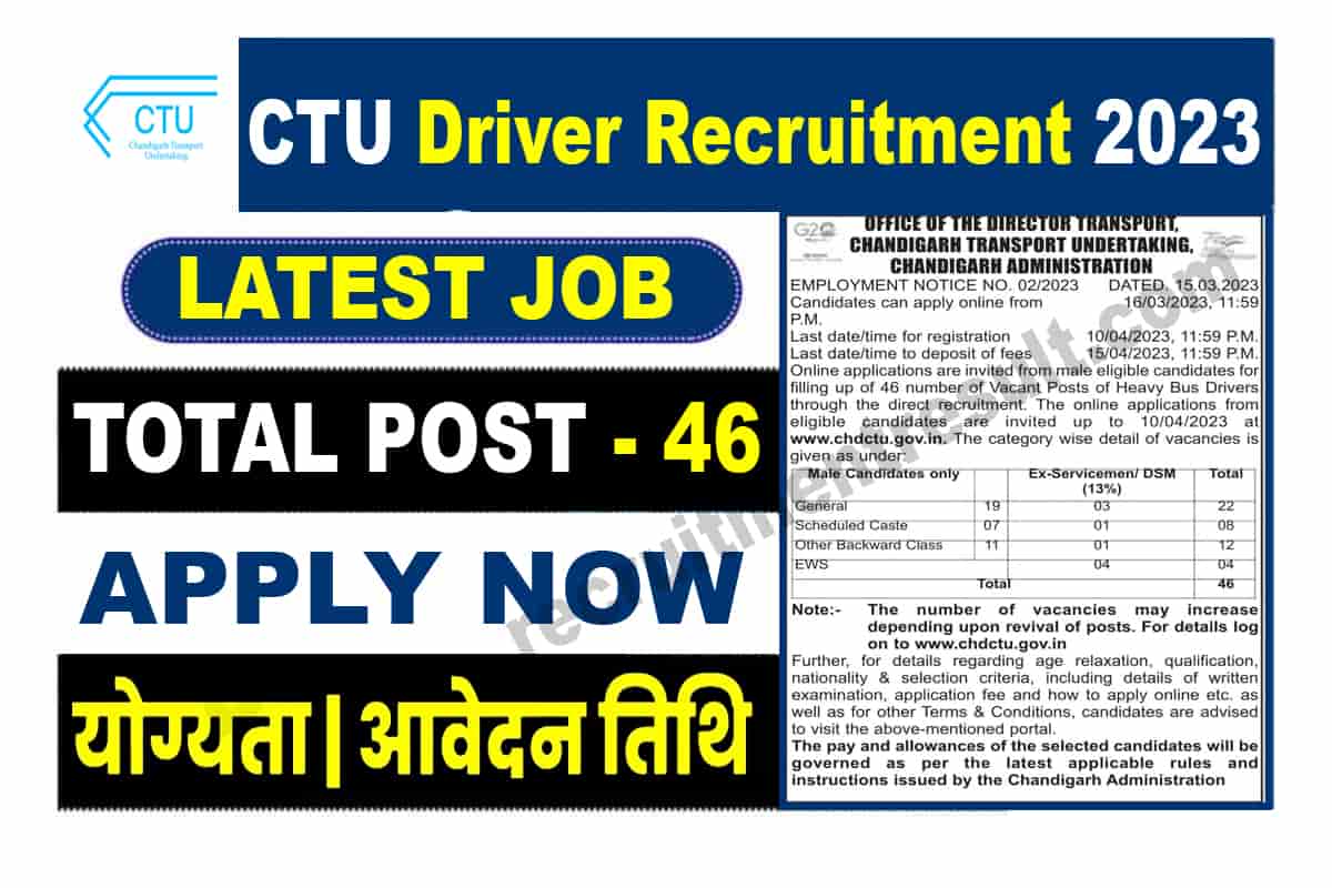 CTU Driver Recruitment 2023