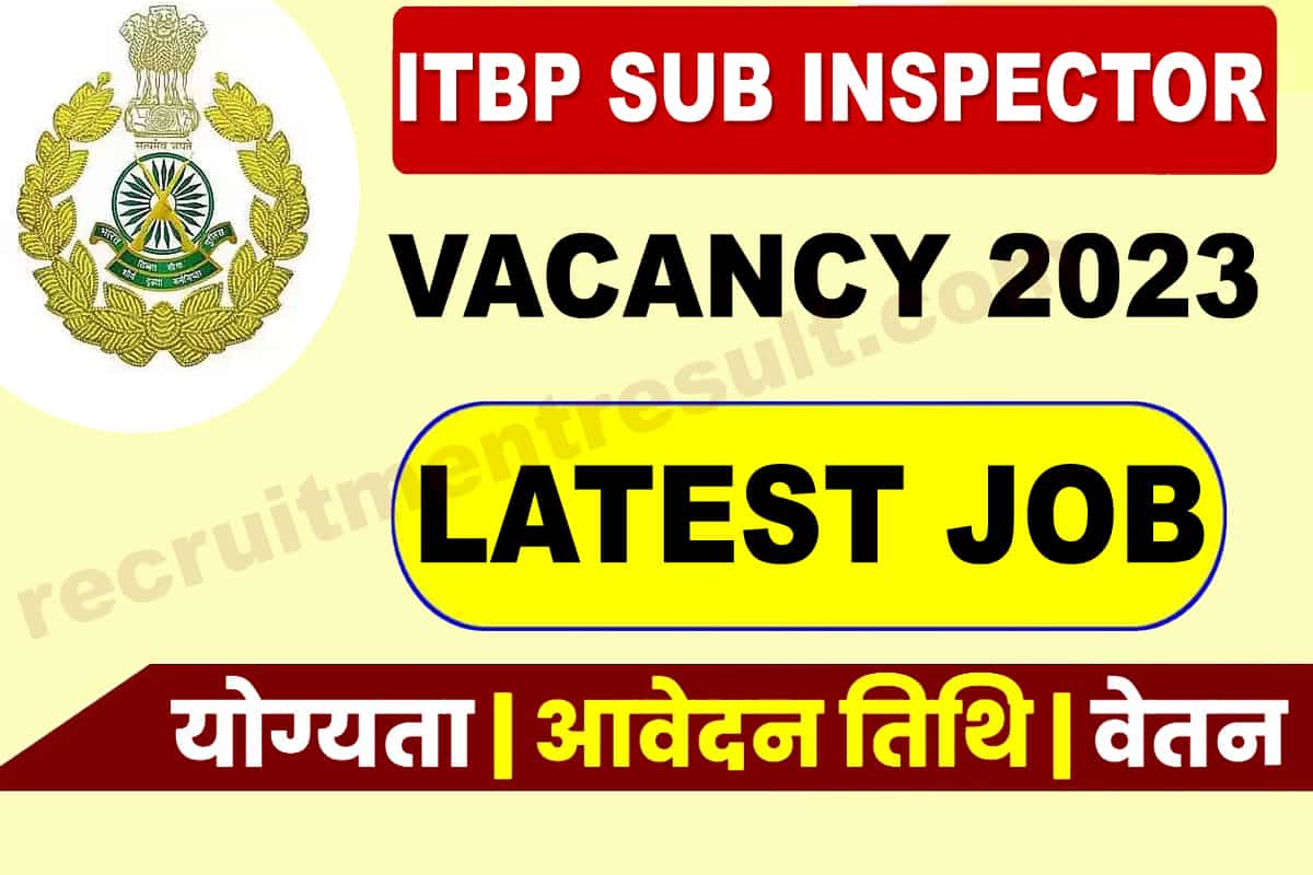 ITBP Sub Inspector Vacancy 2023