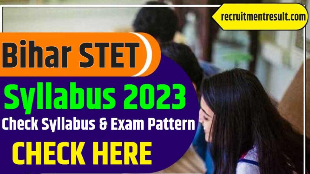 Bihar STET Syllabus 2023