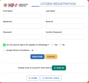 MP Rojgar Portal Registration